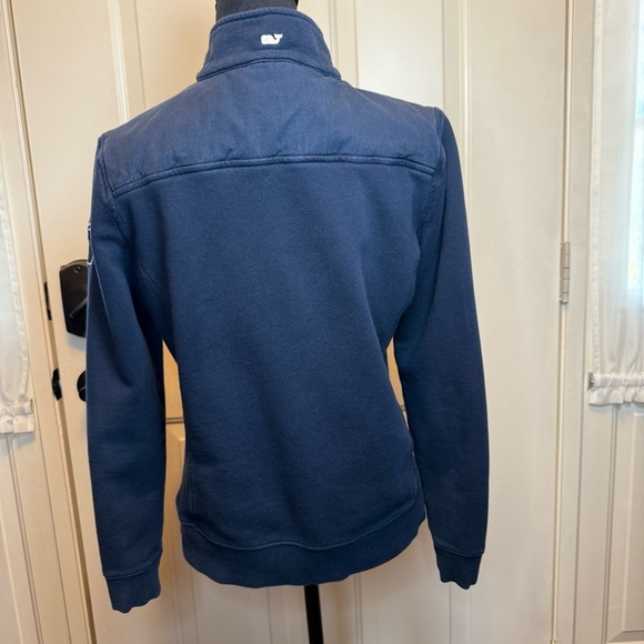 Vineyard Vines Womens Pullover 1/4‎ Zip Canvas Shoulder Navy Size S Sweatshirt - Picture 3 of 13